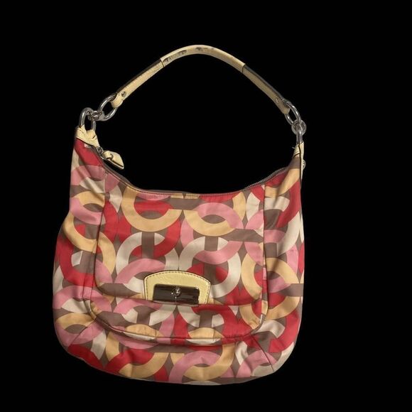 COACH Kristin Satchel Handbag  L1276-F22745 Yellow Pink&Tan READ DESCRIPTION‎ - Picture 11 of 12